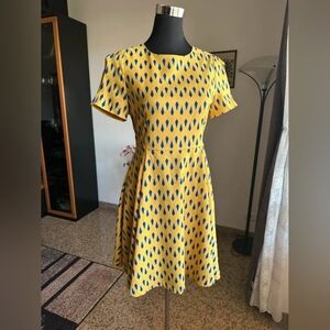 Zara Yellow and Blue Geometric Mini Dress